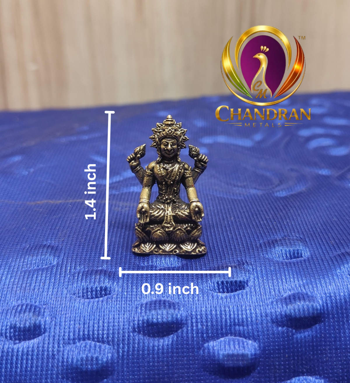Miniature Brass Lakshmi Idol 1.4 Inch