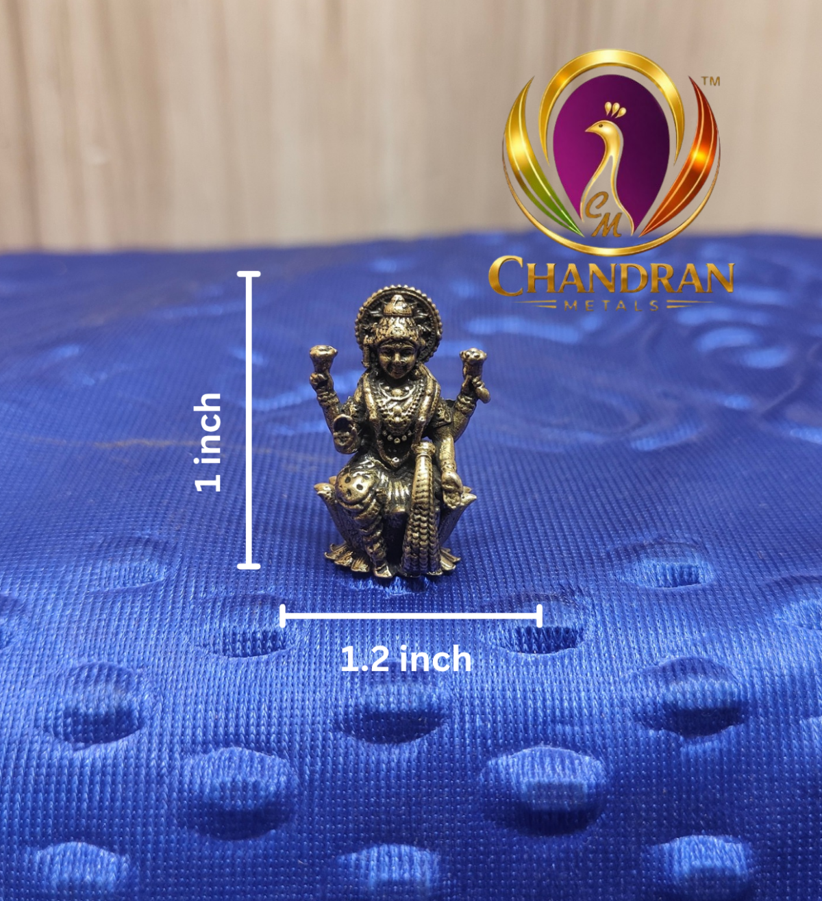 Miniature Brass Lakshmi Statue 1 Inch