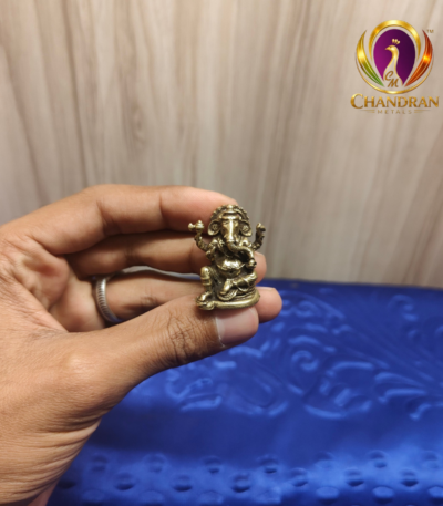 Miniature Brass Lord Ganesha Idol 1.1 Inch