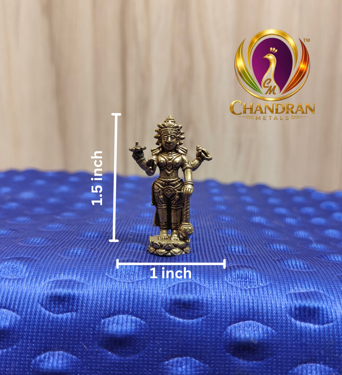 Miniature Brass Lord Vishnu Idol 1.5 Inch