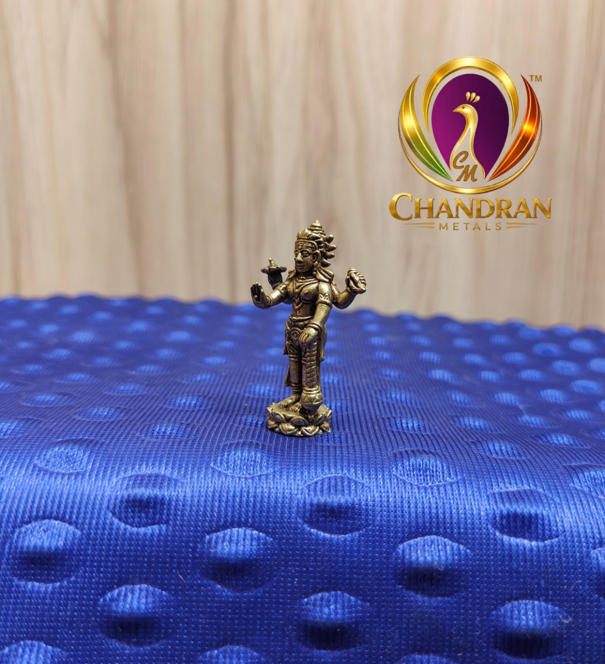 Miniature Brass Lord Vishnu Idol 1.5 Inch