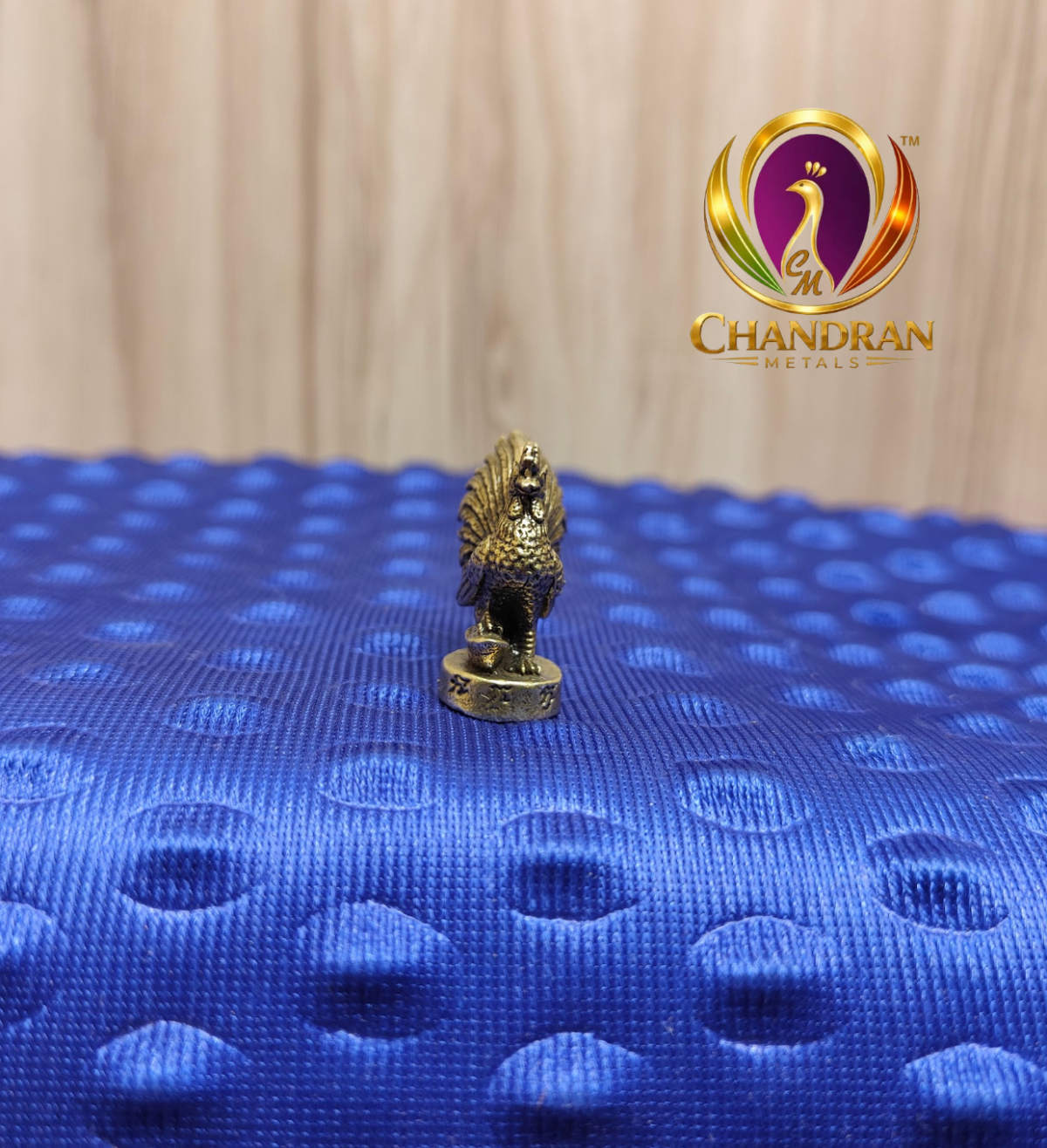 Miniature Brass Lucky Rooster Statue 1.2 Inch