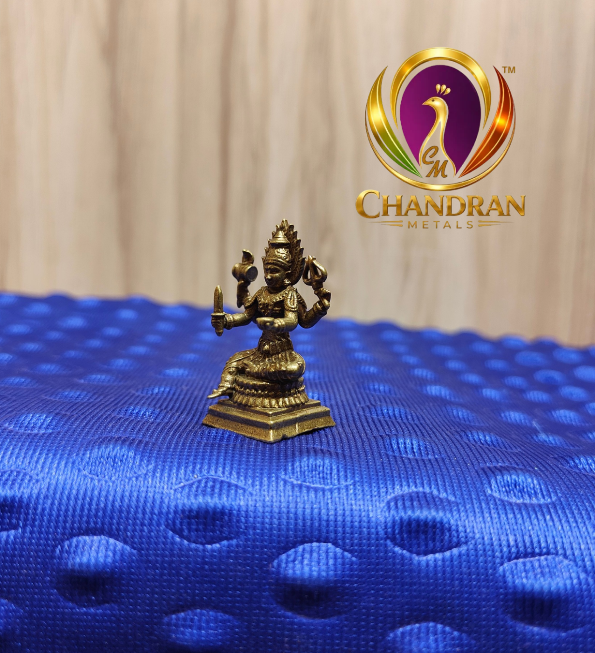 Miniature Brass Mariamman Statue 1.5 Inch