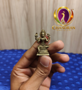 Miniature Brass Mariamman Statue 1.5 Inch