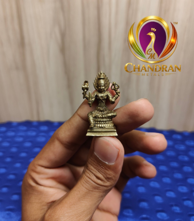 Miniature Brass Mariamman Statue 1.5 Inch