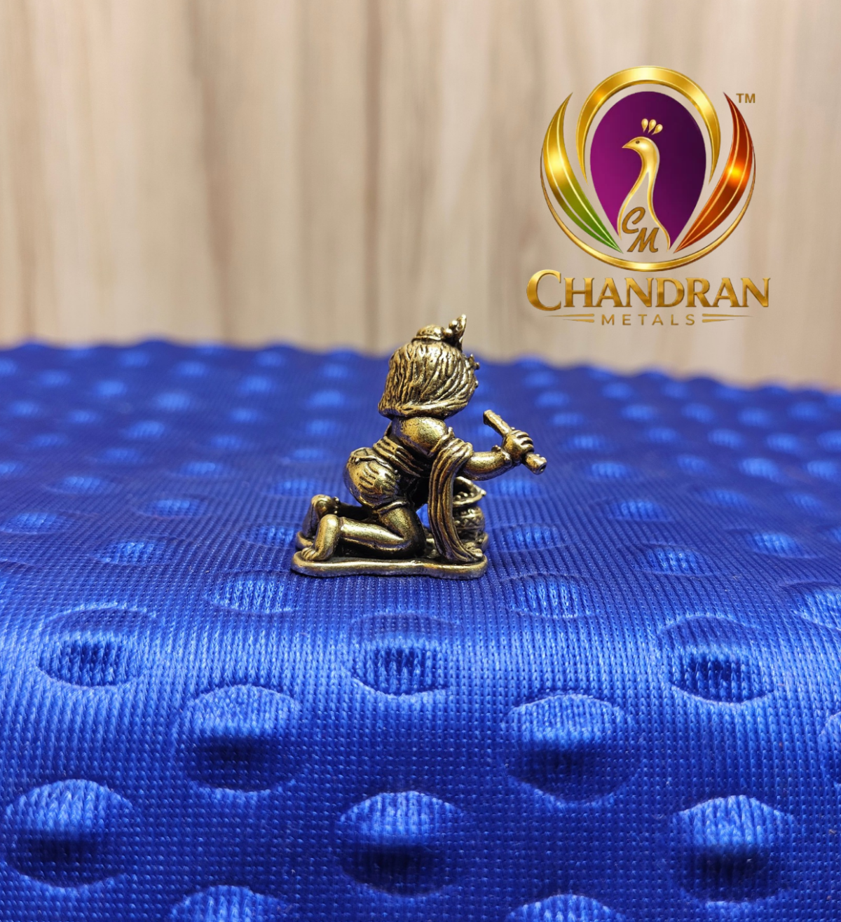 Miniature Brass Matka Krishna Statue 1.1 Inch