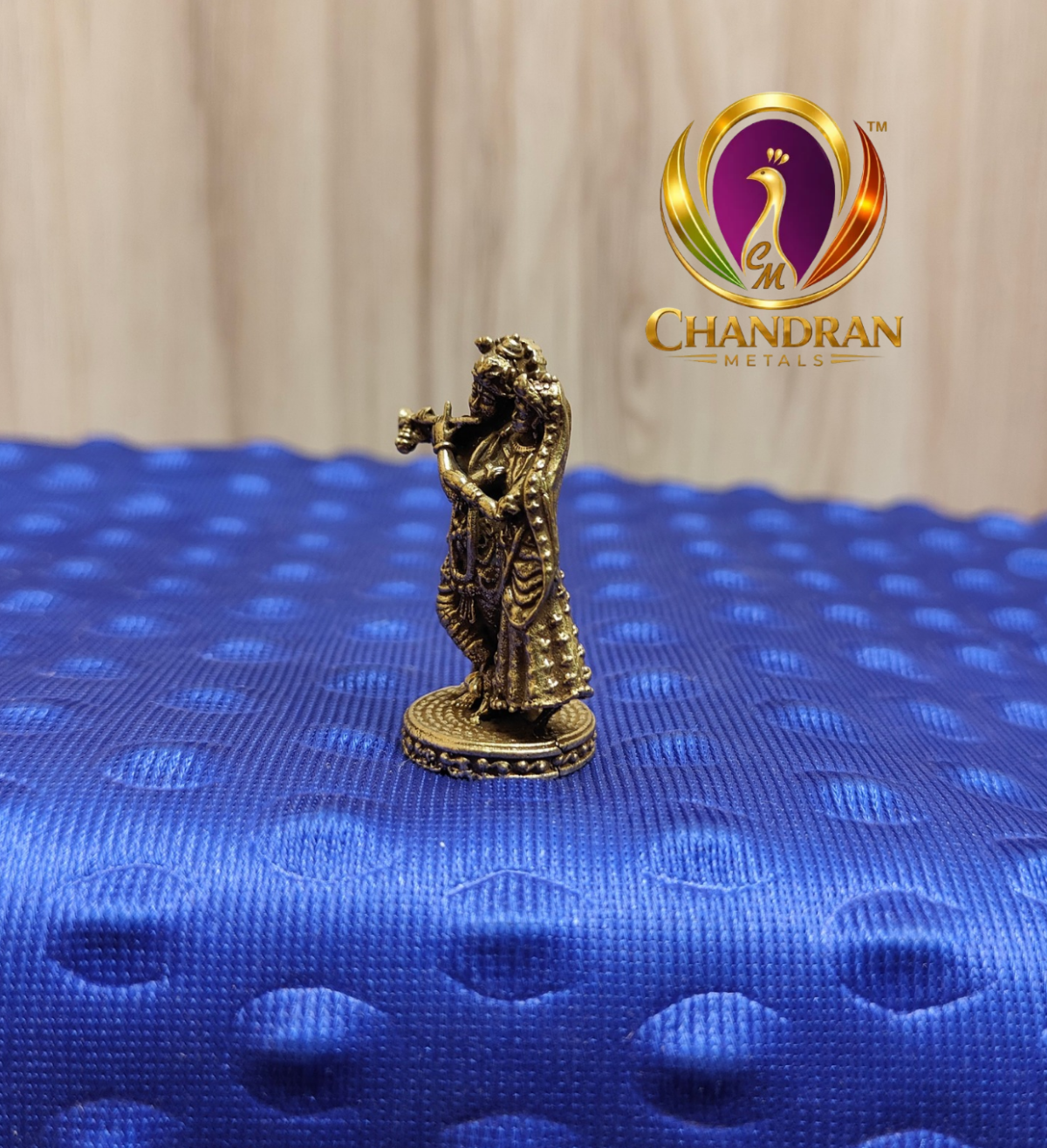 Miniature Brass Radha Krishna Statue 1.5 Inch