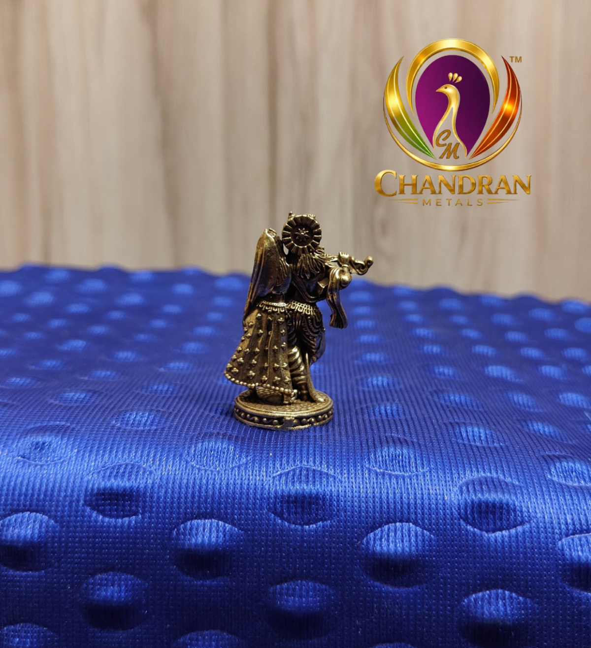Miniature Brass Radha Krishna Statue 1.5 Inch