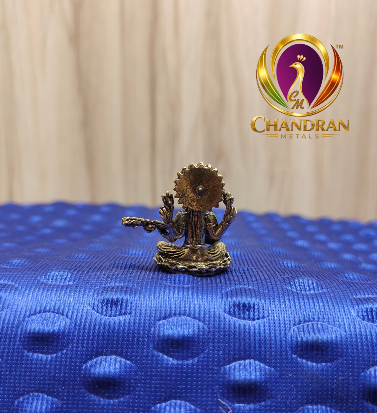 Miniature Brass Saraswati Statue 1.2 Inch