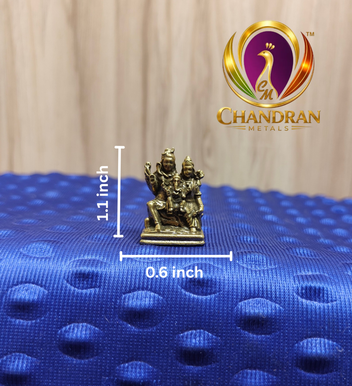 Miniature Brass Shiva Parivar Idol 1.1 Inch