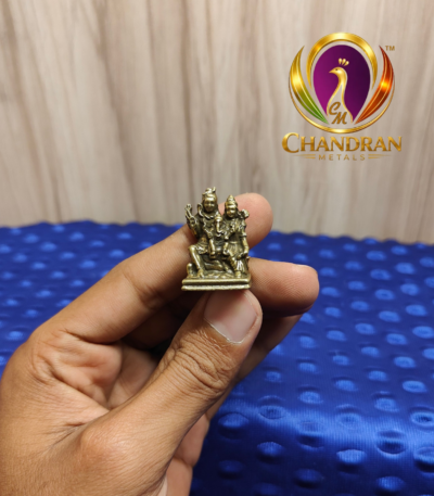 Miniature Brass Shiva Parivar Idol 1.1 Inch