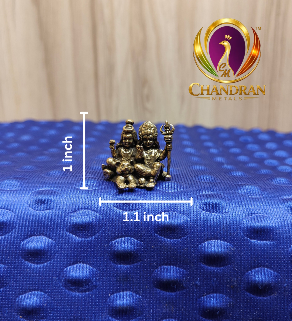 Miniature Brass Shiva Parvathi Statue 1 Inch