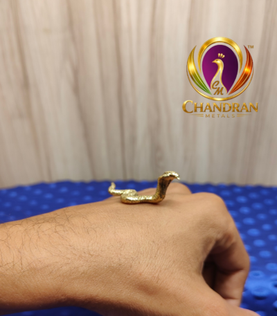 Miniature Brass Snake Cobra Figurine 0.6 Inch