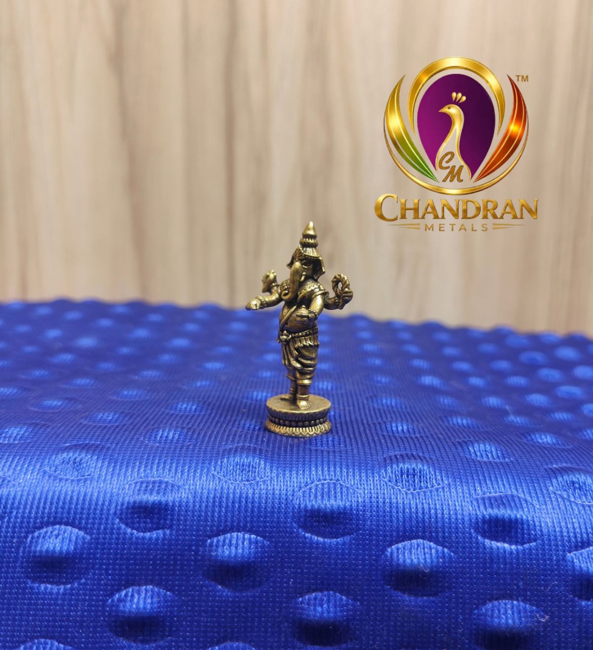 Miniature Brass Standing Ganesh Idol 1.6 Inch