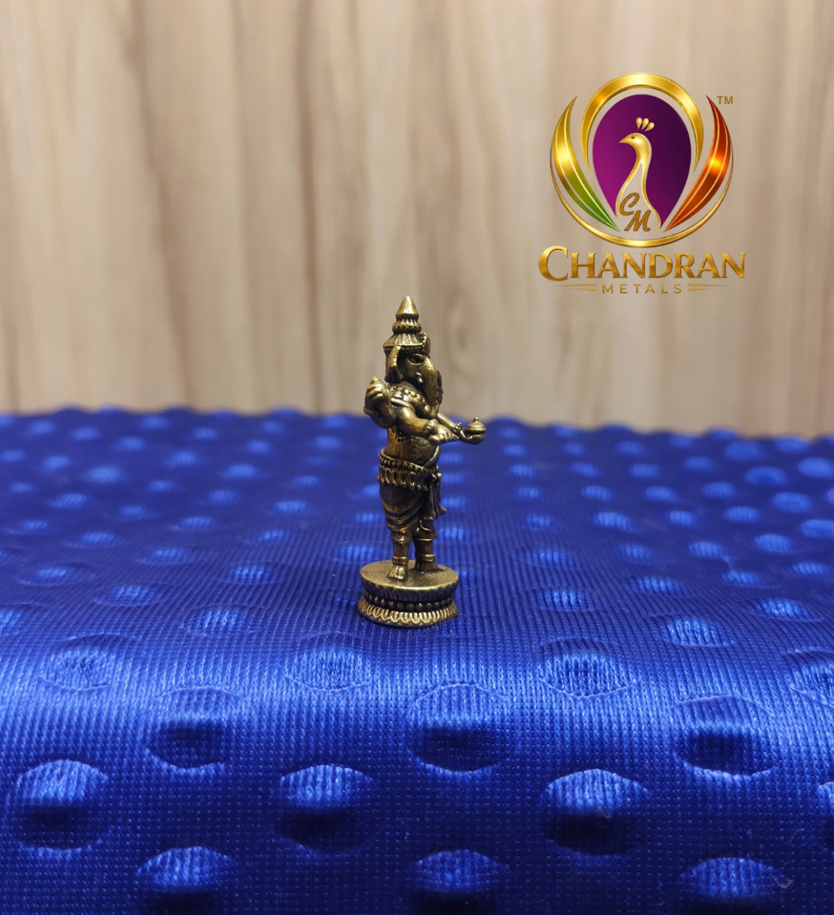 Miniature Brass Standing Ganesh Idol 1.6 Inch