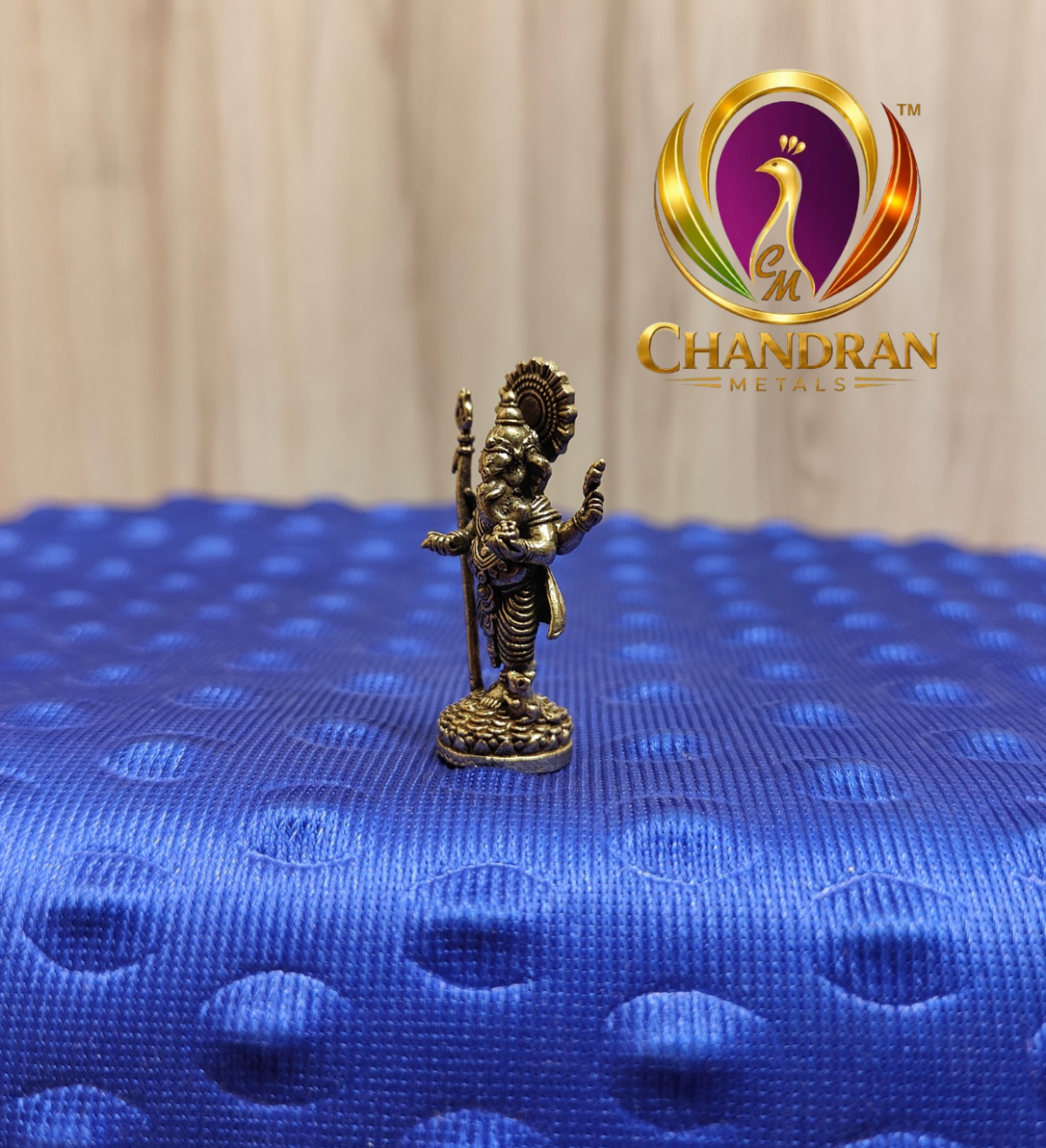 Miniature Brass Standing Ganesha Statue 1.5 Inch