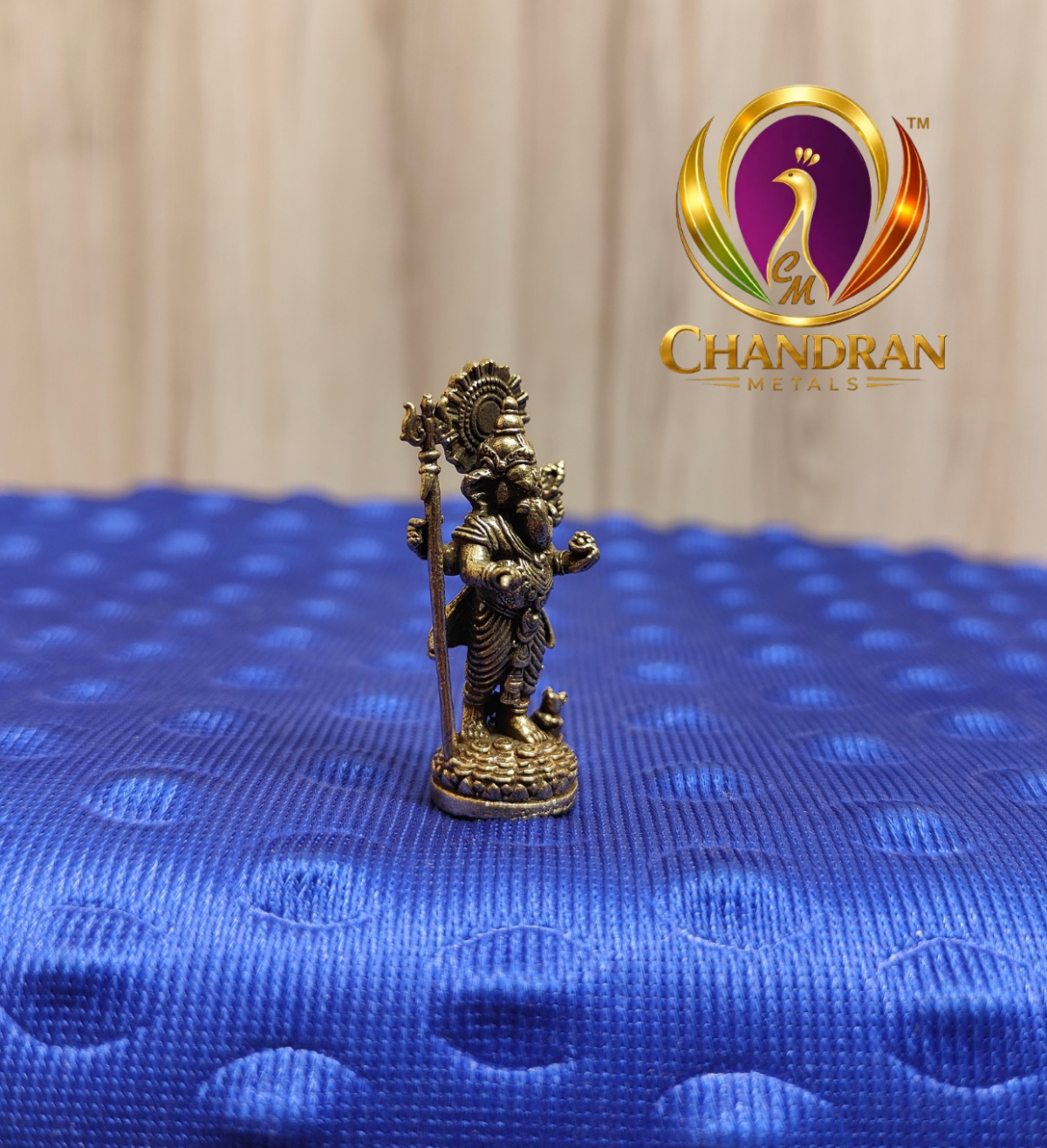 Miniature Brass Standing Ganesha Statue 1.5 Inch