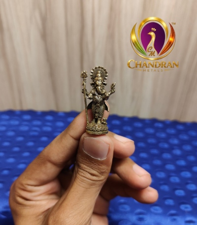 Miniature Brass Standing Ganesha Statue 1.5 Inch