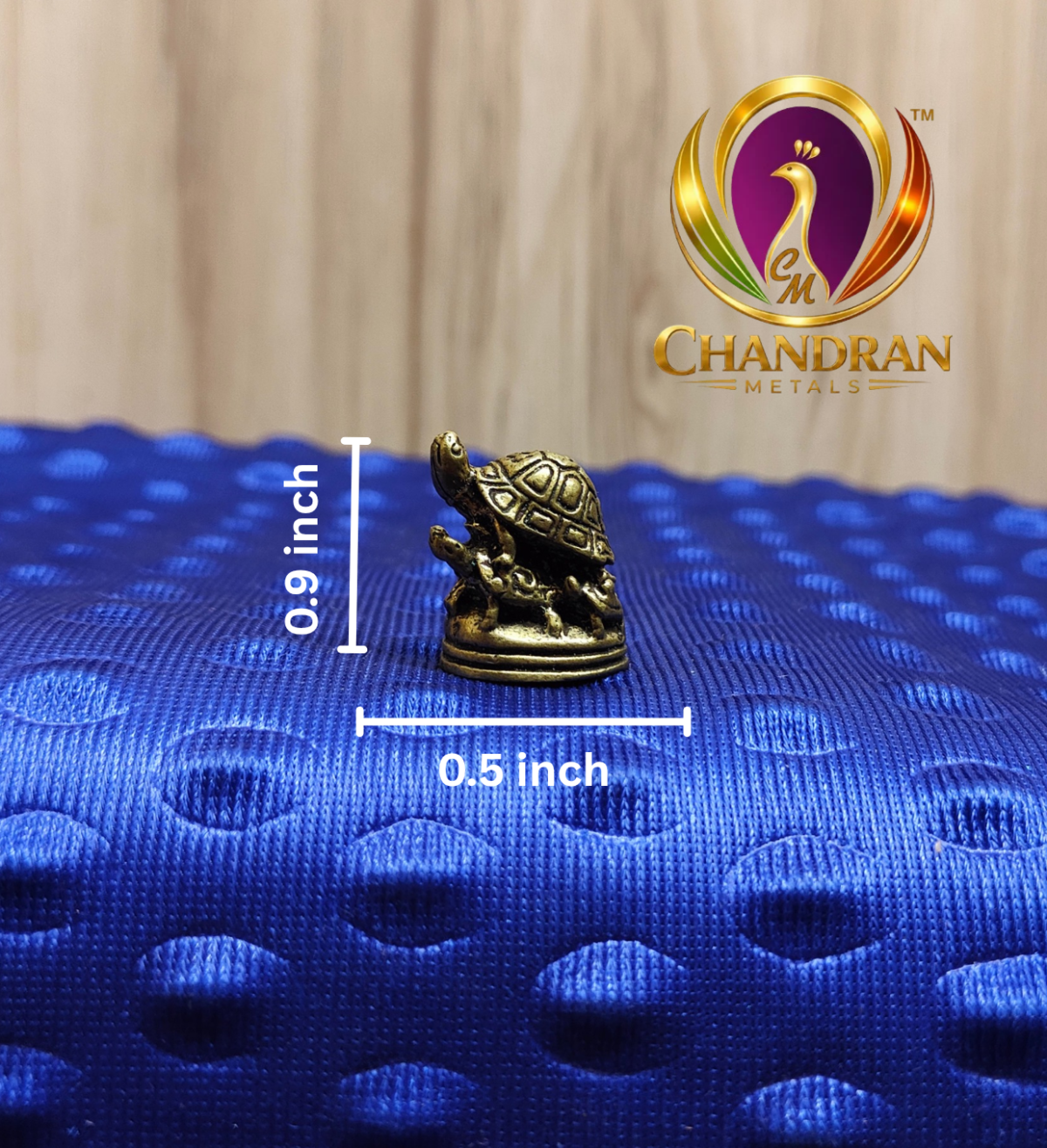 Miniature Brass Tortoise Statue 0.9 Inch