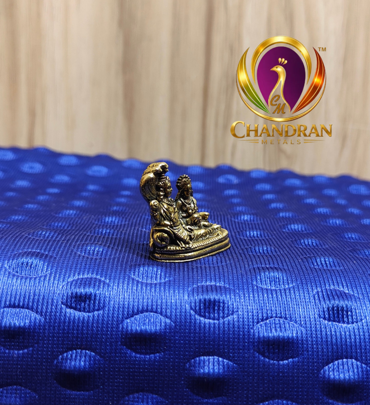Miniature Brass Vishnu Lakshmi Idol 1 Inch