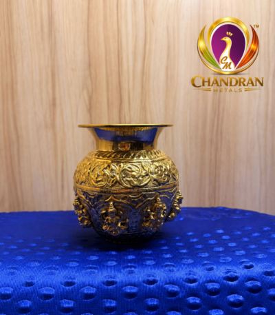 Premium Brass Ashtalakshmi Kalash 4.5 Inch