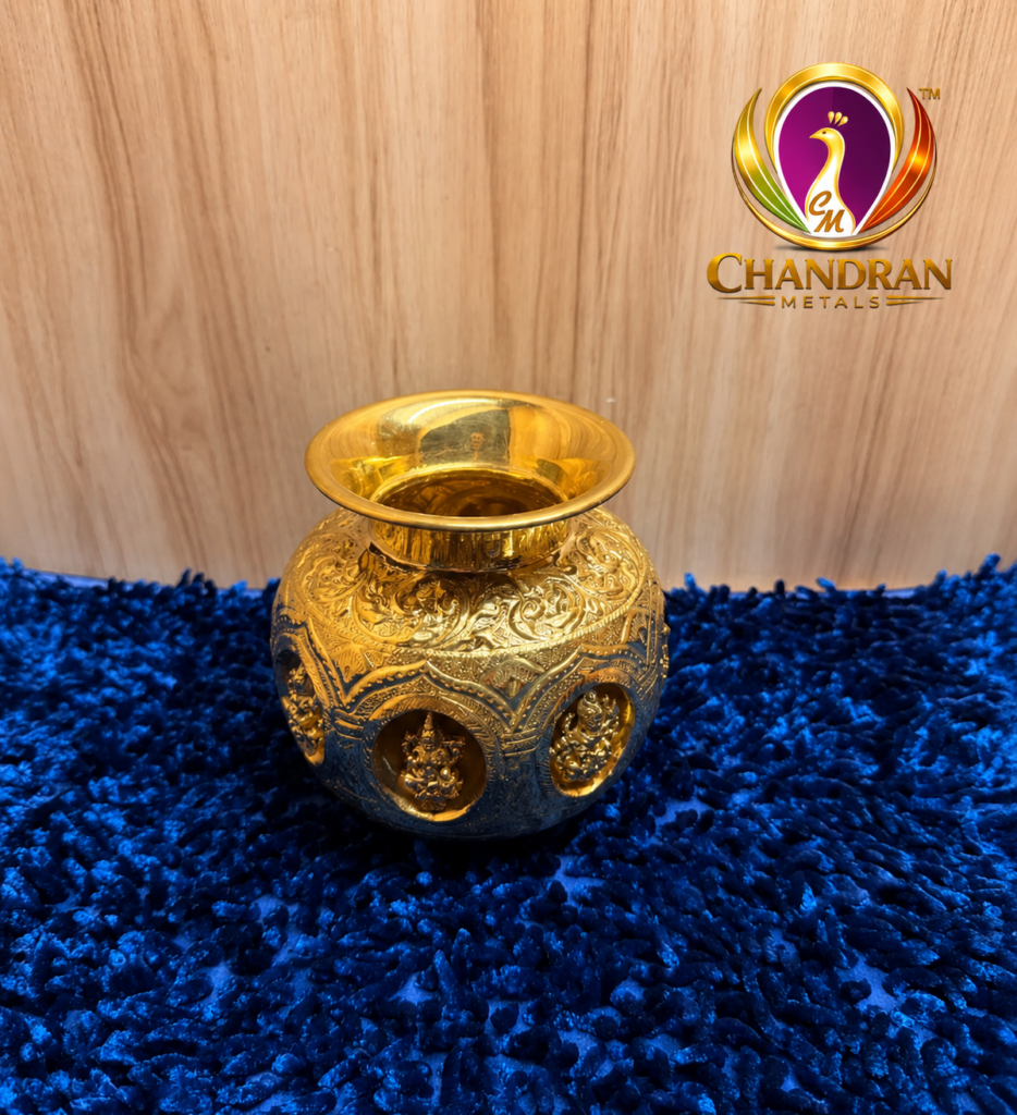 Premium Brass Ashtalakshmi Kalash 5.5 Inch