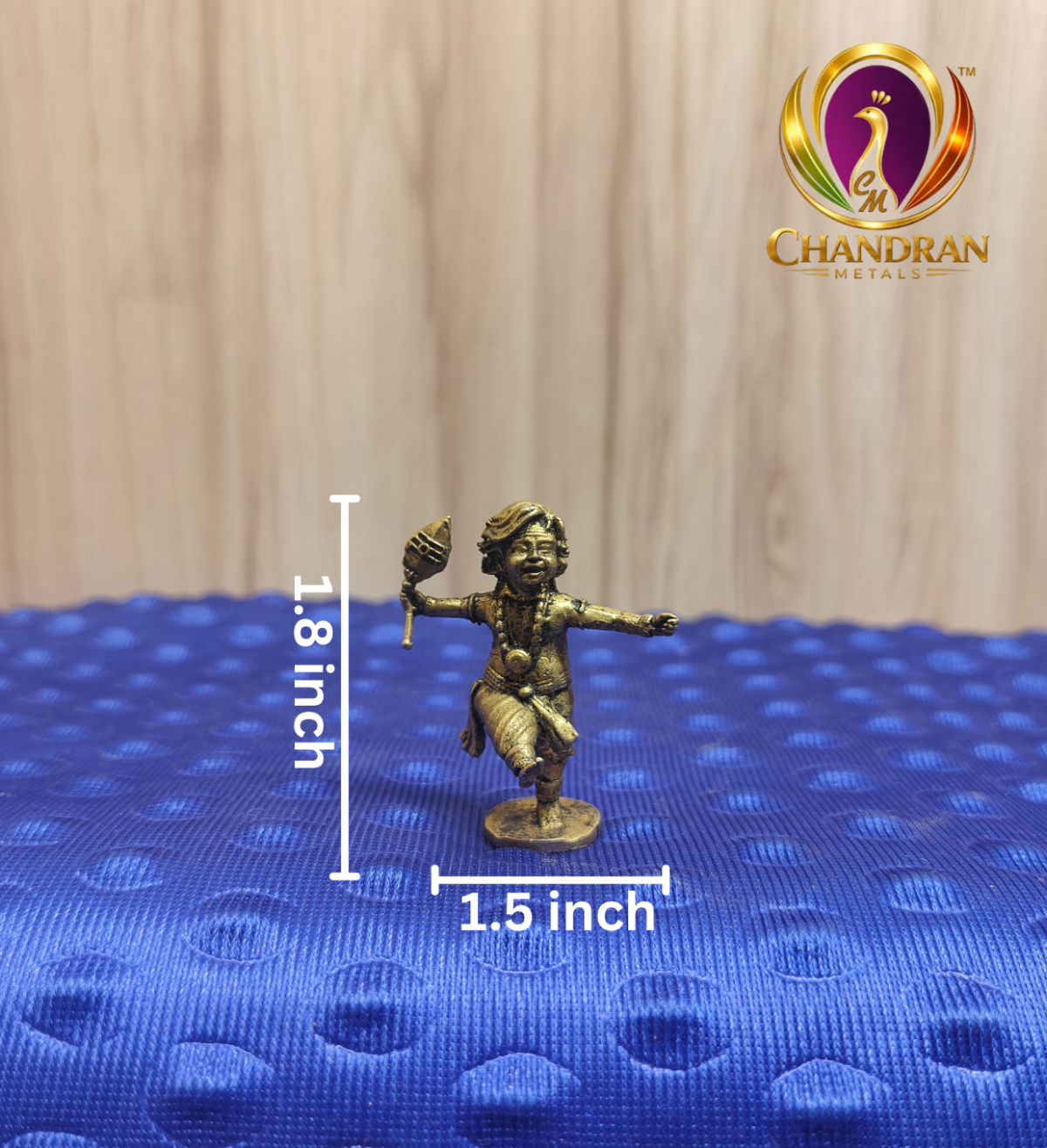 Premium Brass Dancing Lord Murugan 1.8 Inch