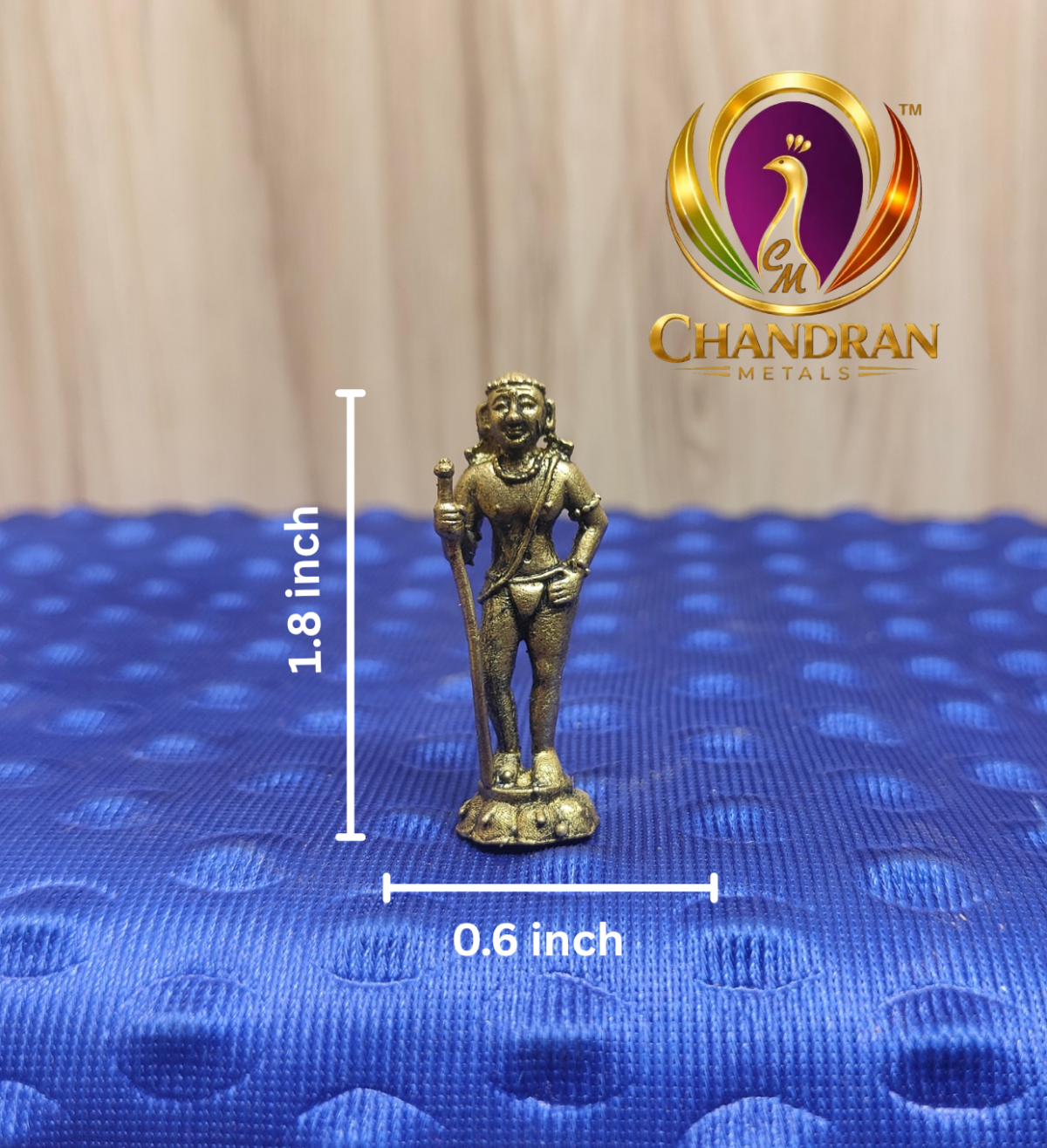 Premium Brass Palani Andi Murugan Statue 1.8 Inch