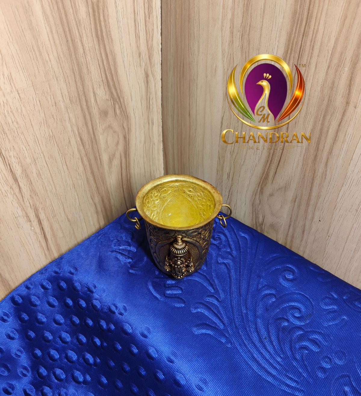 Brass Tirupati Balaji pooja glass 3 inch — detail, Chandran Metals Madurai