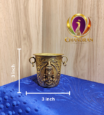 Brass Tirupati Balaji pooja glass 3 inch — side view, Chandran Metals wholesale