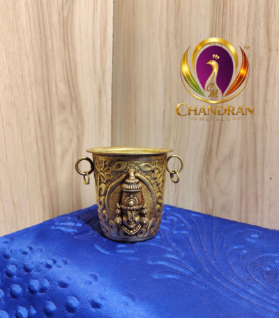 Premium Brass Tirupati Balaji Pooja Glass 3 Inch