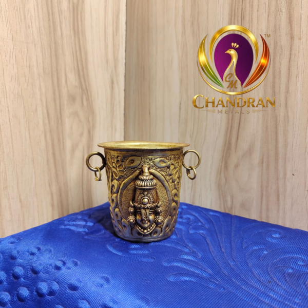 Premium Brass Tirupati Balaji Pooja Glass 3 Inch
