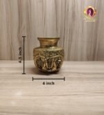 Premium brass shanku chakra kalash 4.5 inch height 4 inch width — Chandran Metals