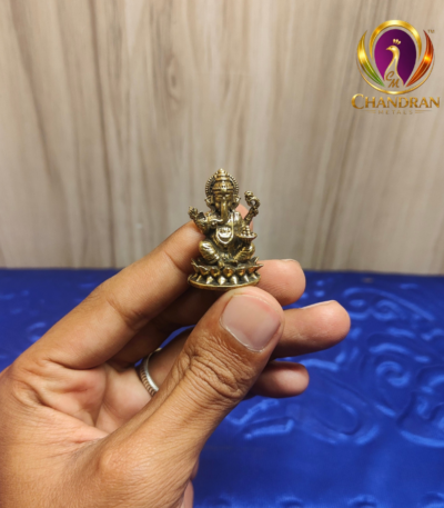 Miniature Brass Ganesh Idol 1.2 Inch