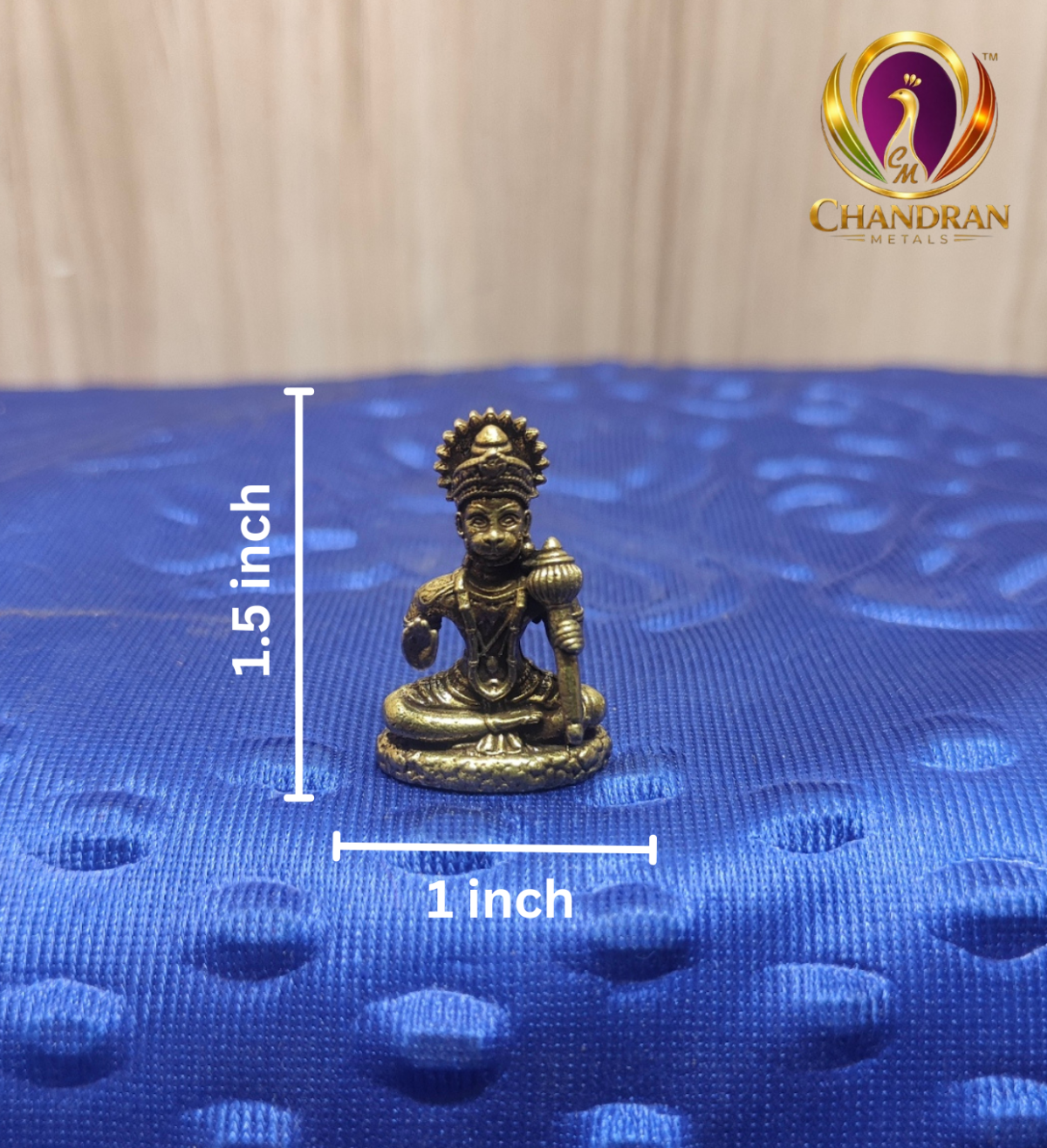Miniature Brass Hanuman Idol 1.5 Inch