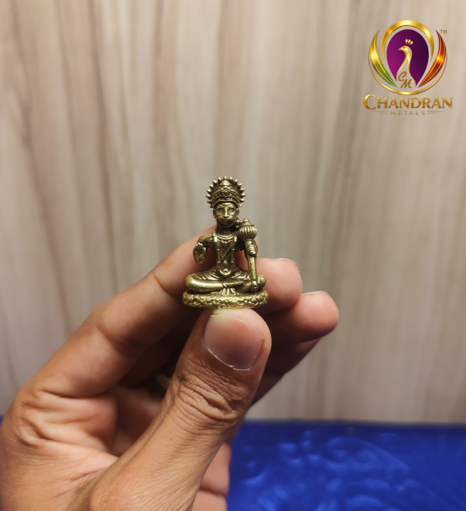 Miniature Brass Hanuman Idol 1.5 Inch