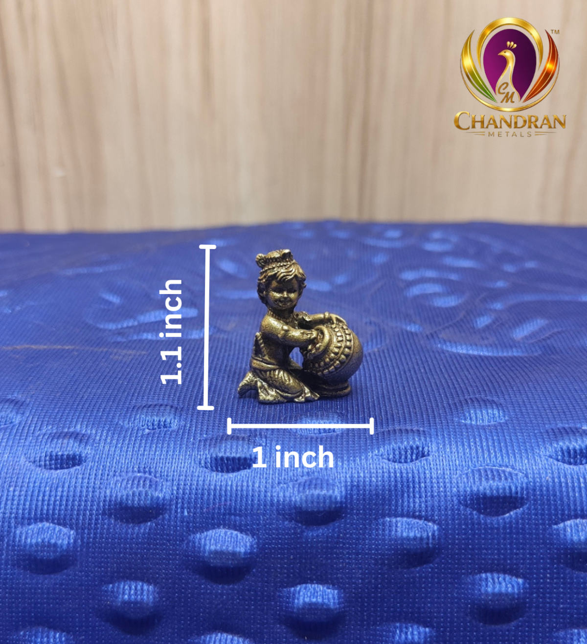 Miniature Brass Krishna Statue 1.1 Inch