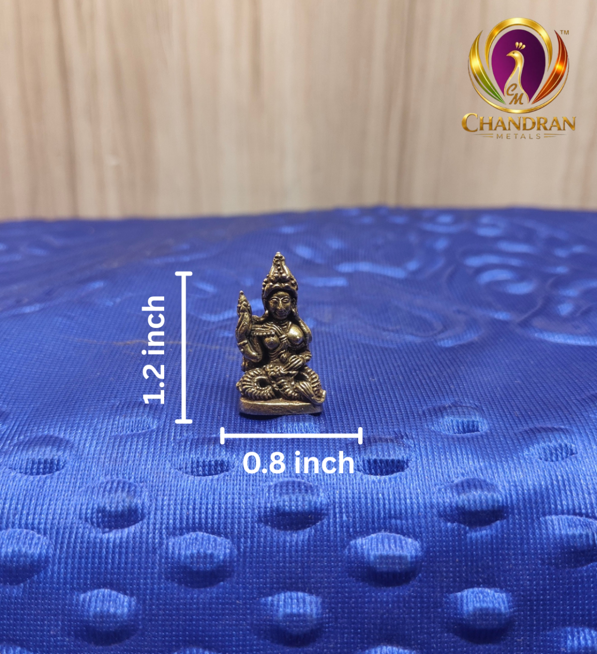 Miniature Brass Naga Phanyanak Nakee Statue 1.2 Inch height 1.2 inch and width 0.8 inch size chart — Chandran Metals