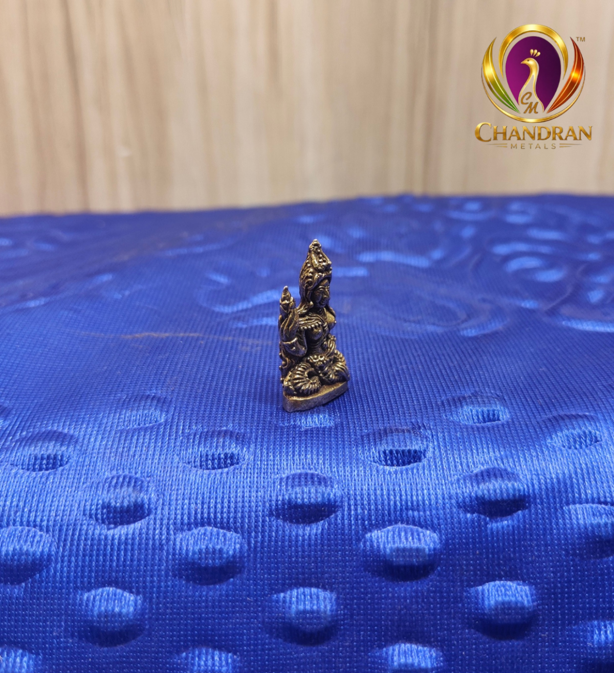 Miniature Brass Naga Phanyanak Nakee Statue 1.2 Inch front-left view with raised hood — Chandran Metals