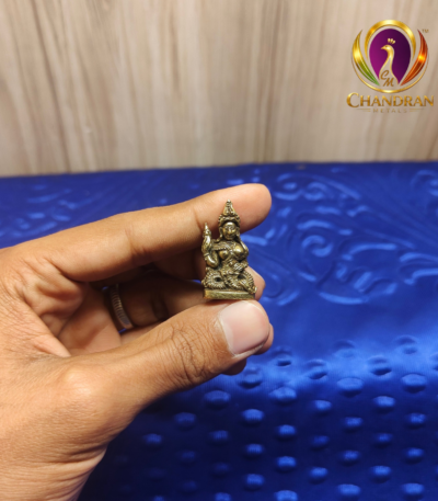 Miniature Brass Naga Phanyanak Nakee Statue 1.2 Inch