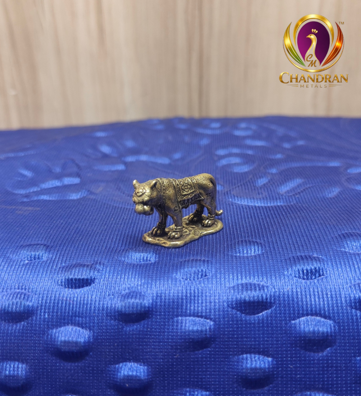 Miniature Brass Tiger Statue 1 Inch