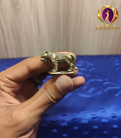 Miniature Brass Tiger Statue 1 Inch