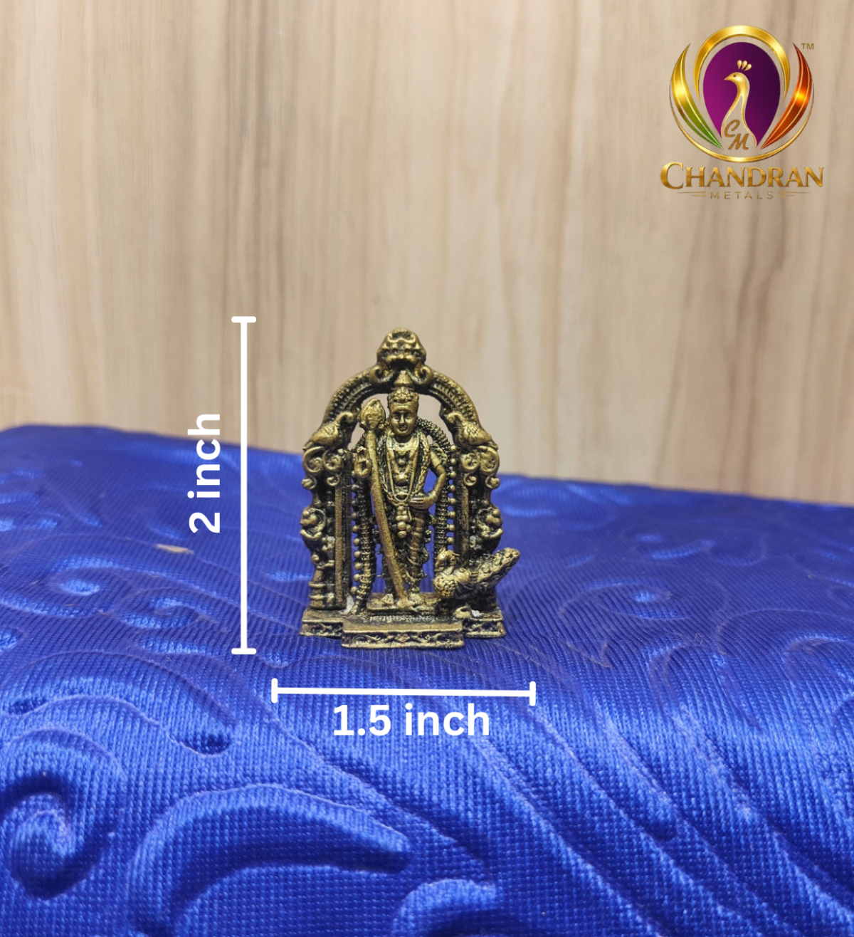 Premium Brass Malaysia Murugan Statue 2 Inch