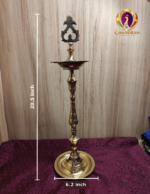 Brass Kuthu Vilaku 6.2 Inch height and length measurements
