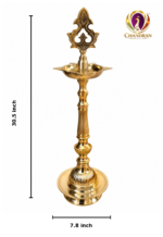 Brass Kashi Kollam Kuthu Vilaku 7.8 Inch measurements