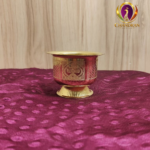 Brass Prasadha Bowl with Vel 2.5 inch front view – Chandran Metals