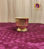 Brass Prasadha Bowl with Vel 2.5 inch front view – Chandran Metals