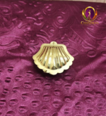 Brass Shell Shape KumKum Box 1 Inch top closed view