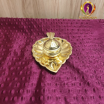 Brass Single Leaf Kumkum Box 6.2 Inch