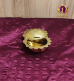Brass Shell Shape KumKum Box 0.8 Inch top closed view
